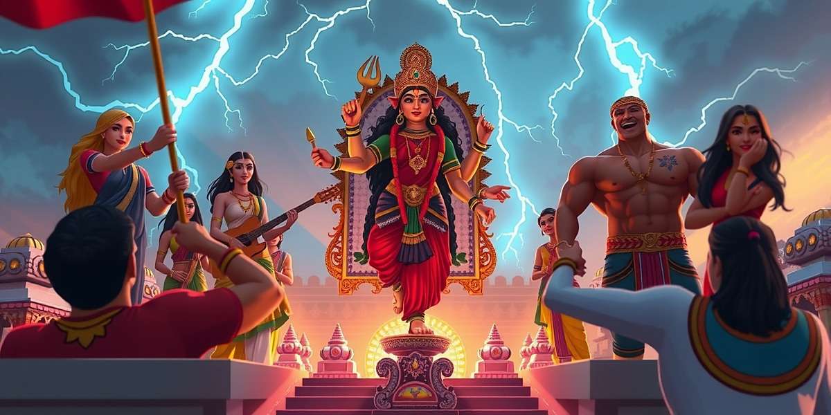 Thunder Titans East Indian version showing Durga Puja pandal