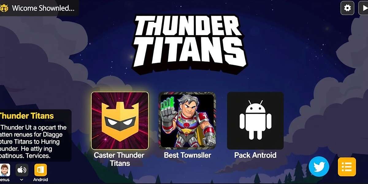Thunder Titans download page showing Android and iOS options