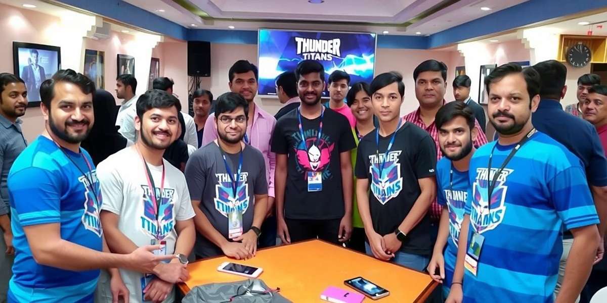 Thunder Titans community meetup in Mumbai with players wearing game-themed merchandise